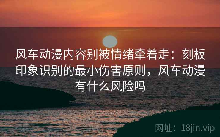 风车动漫内容别被情绪牵着走：刻板印象识别的最小伤害原则，风车动漫有什么风险吗