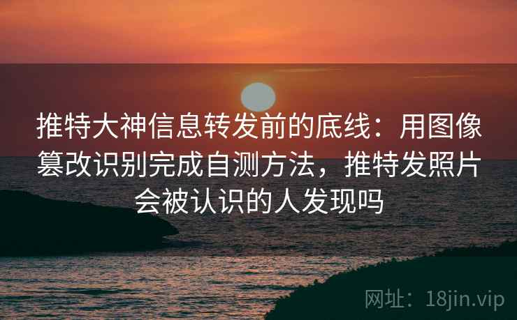 推特大神信息转发前的底线：用图像篡改识别完成自测方法，推特发照片会被认识的人发现吗