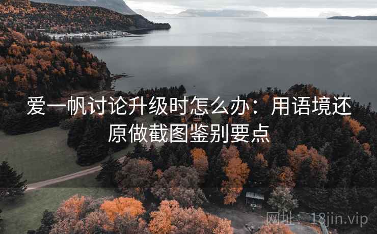 爱一帆讨论升级时怎么办：用语境还原做截图鉴别要点