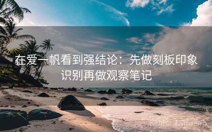 在爱一帆看到强结论：先做刻板印象识别再做观察笔记